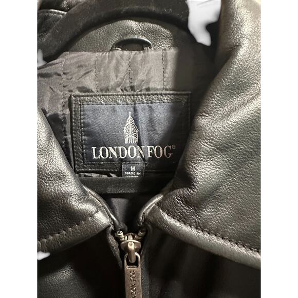 London Fog Genuine Black Leather Coat | Great Condition | Men's M - Picture 4 of 4